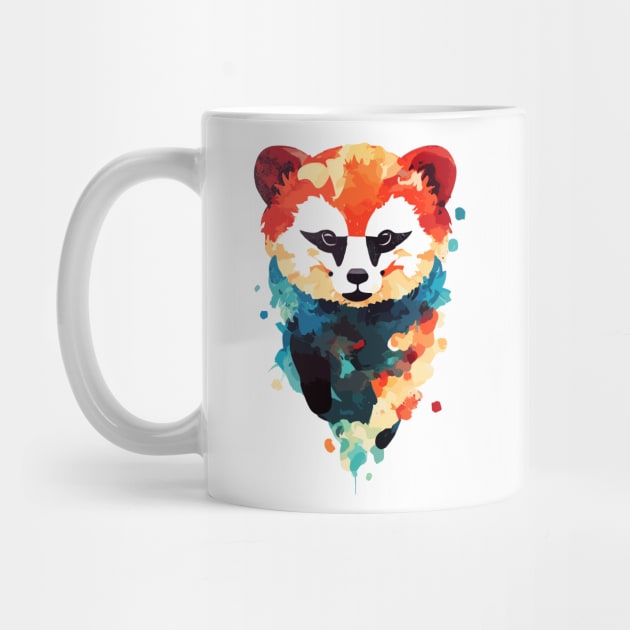 Red Panda Wild Nature Animal Colors Art by Cubebox